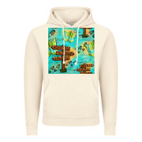 Vintage Artic Wooden Signboard And Gamping Map Seamless Pattern Vintage Hoodie - BundleAndBundleShop