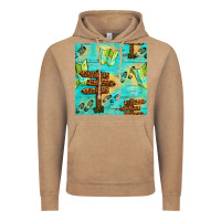 Vintage Coffee Wooden Signboard And Gamping Map Seamless Pattern Vintage Hoodie - BundleAndBundleShop