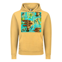Vintage Mustard Wooden Signboard And Gamping Map Seamless Pattern Vintage Hoodie - BundleAndBundleShop