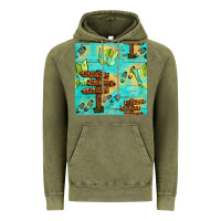 Vintage Olive Wooden Signboard And Gamping Map Seamless Pattern Vintage Hoodie - BundleAndBundleShop