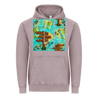 Vintage Zinc Wooden Signboard And Gamping Map Seamless Pattern Vintage Hoodie - BundleAndBundleShop