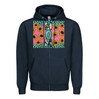 Navy Mom sunflower glitter Zipper Hoodie - CowGirlArtShop