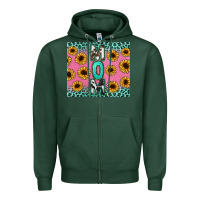 Sports Green Mom sunflower glitter Zipper Hoodie - CowGirlArtShop