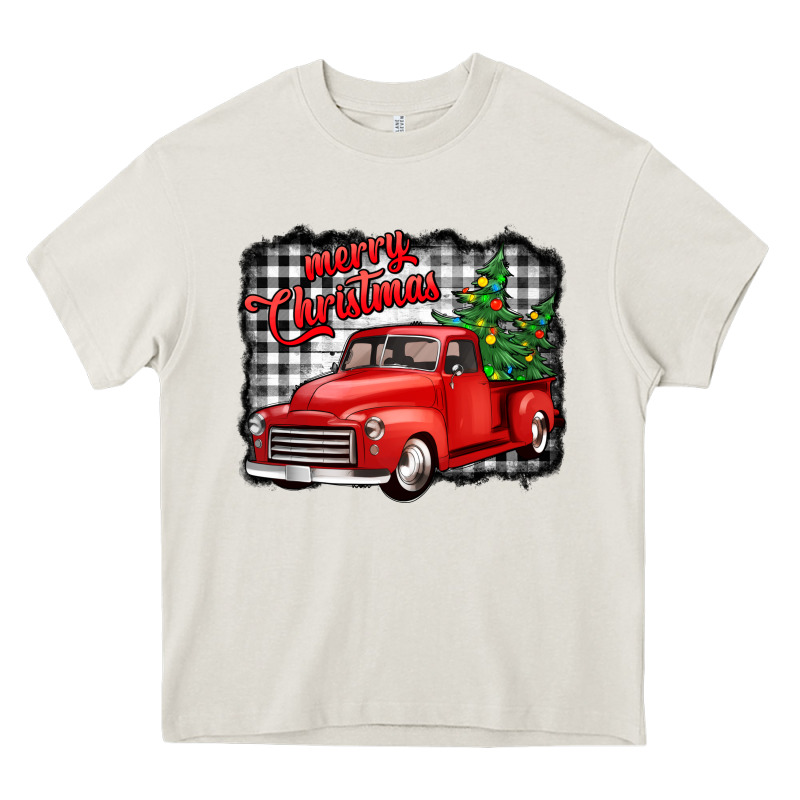 Merry Christmas Red Truck Christmas Trees Heavy Core Tee by Jasminsmagicworld | Teevron
