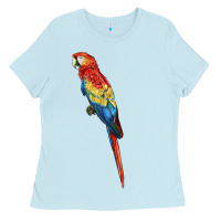 Baby Blue Scarlet Macaw Parrot Ladies Tee - LillyAllenDesigns