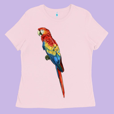 Scarlet Macaw Parrot Ladies Tee Designed By Lillyallendesigns