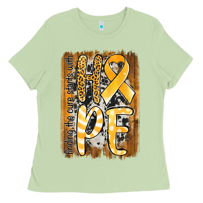 Finding The Cure Starts With Hope Childhood Cancer Awareness  With Bac Ladies Tee by Jasminsmagicworld | Teevron
