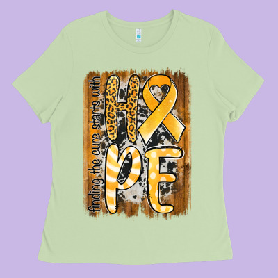 Finding The Cure Starts With Hope Childhood Cancer Awareness  With Bac Ladies Tee Designed By Jasminsmagicworld