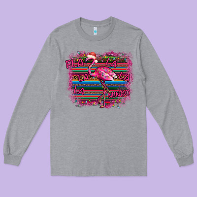 Flamingo Christmas Long Sleeve Tee Designed By Bettercallsaul