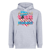 Heather Grey Memorial Day honor and remember Heavyweight Hoodie - FaDigitalArtStudio