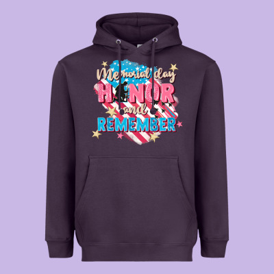 Memorial Day Honor And Remember Heavyweight Hoodie Designed By Fadigitalartstudio