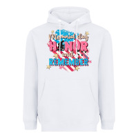 White Memorial Day honor and remember Heavyweight Hoodie - FaDigitalArtStudio