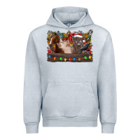 Heather Grey festive farmyard gathering Urban Hoodie - CowhideDigitalArt