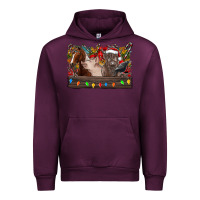 Mauve Wine festive farmyard gathering Urban Hoodie - CowhideDigitalArt