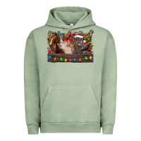 Pigment Oil Green festive farmyard gathering Urban Hoodie - CowhideDigitalArt