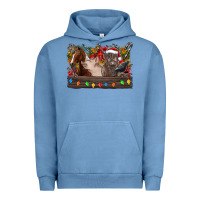 Pigment Pebble Blue festive farmyard gathering Urban Hoodie - CowhideDigitalArt