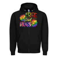 Black Free dad hugs Zipper Hoodie - CowGirlArtShop