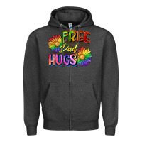 Charcoal Heather Free dad hugs Zipper Hoodie - CowGirlArtShop