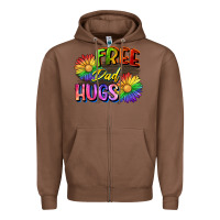Chestnut Free dad hugs Zipper Hoodie - CowGirlArtShop