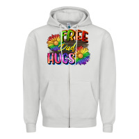 Dove Grey Free dad hugs Zipper Hoodie - CowGirlArtShop