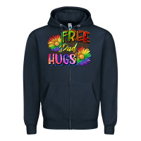 Navy Free dad hugs Zipper Hoodie - CowGirlArtShop