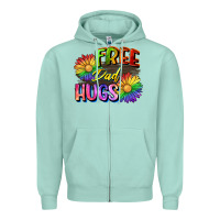 Seafoam Free dad hugs Zipper Hoodie - CowGirlArtShop