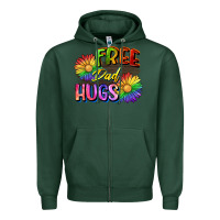 Sports Green Free dad hugs Zipper Hoodie - CowGirlArtShop