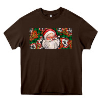 Chocolate Brown christmas with santa Heavy Core Tee - AdoDesignShop