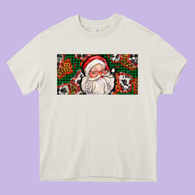 Christmas With Santa Heavy Core Tee Designed By Adodesignshop
