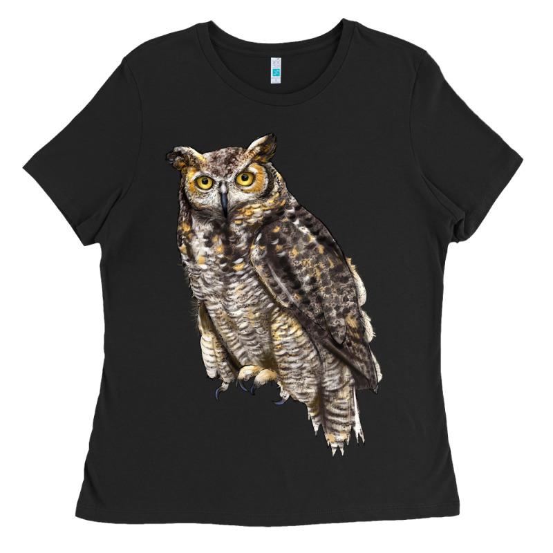Great Horned Owl Ladies Tee by LillyAllenDesigns | Teevron