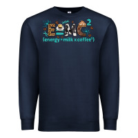 Navy e=mc2 energy milk coffee bbs Premium Sweatshirt - BundleAndBundleShop