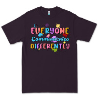 Plum everyone communicates differently Premium Tee - MaliasSmallBusiness