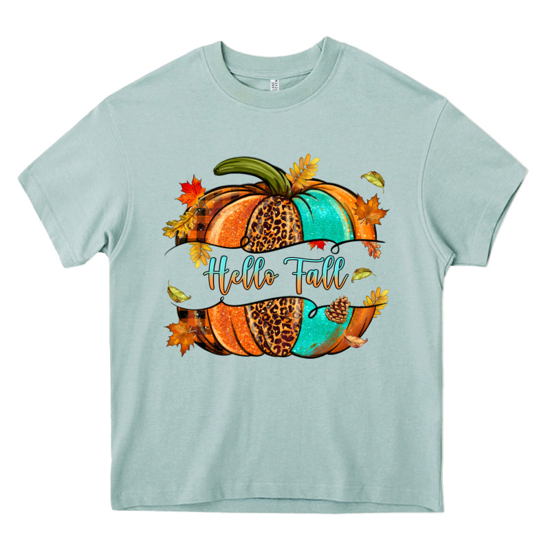 Pumpkin Hello Fall Heavy Core Tee by NancyCooperArtShop | Teevron