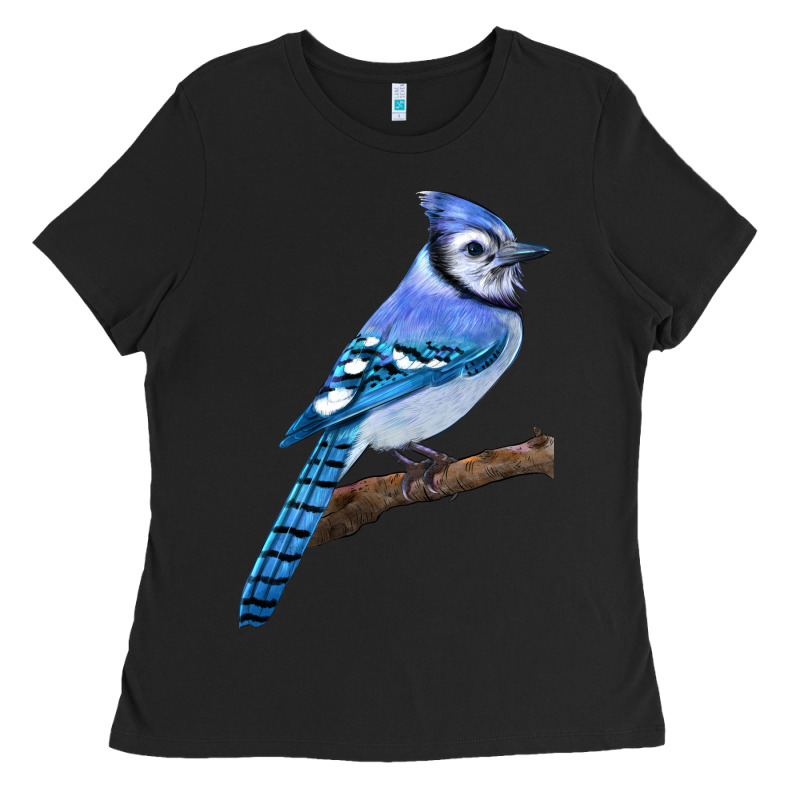 Blue Jay Bird Ladies Tee by LillyAllenDesigns | Teevron