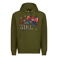 Army Green cute american girl Premium Hoodie - JahusDesignShop