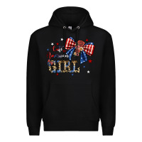 Black cute american girl Premium Hoodie - JahusDesignShop
