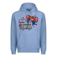 Colony Blue cute american girl Premium Hoodie - JahusDesignShop