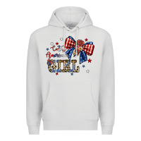 Dove Grey cute american girl Premium Hoodie - JahusDesignShop