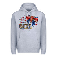 Heather Grey cute american girl Premium Hoodie - JahusDesignShop