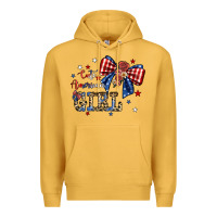 Mustard cute american girl Premium Hoodie - JahusDesignShop
