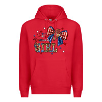 Red cute american girl Premium Hoodie - JahusDesignShop