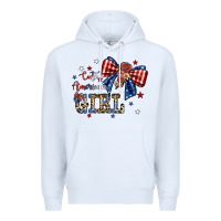 White cute american girl Premium Hoodie - JahusDesignShop