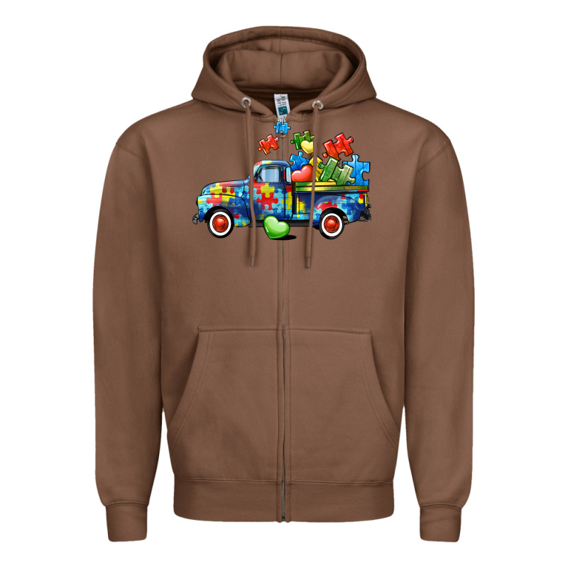 Autism Truck Zipper Hoodie by CowGirlArtShop | Teevron