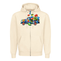 Sandshell Autism truck Zipper Hoodie - CowGirlArtShop