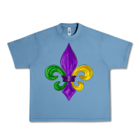 Pebble Blue mardi gras fleur de lis Urban Heavy Tee - LillyAllenDesigns