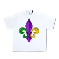 White mardi gras fleur de lis Urban Heavy Tee - LillyAllenDesigns