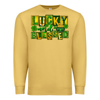 Antique Gold Lucky and blessed St. Patricks Day Premium Sweatshirt - FaDigitalArtStudio