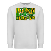 Dove Grey Lucky and blessed St. Patricks Day Premium Sweatshirt - FaDigitalArtStudio