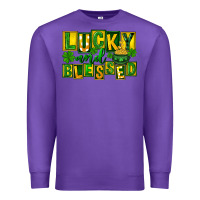 Purple Lucky and blessed St. Patricks Day Premium Sweatshirt - FaDigitalArtStudio