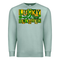 Seafoam Lucky and blessed St. Patricks Day Premium Sweatshirt - FaDigitalArtStudio